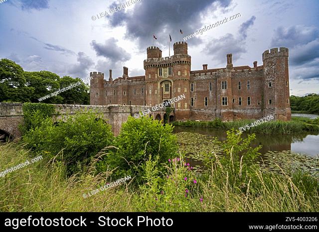 Herstmonceux Castle, Herstmonceux, East Sussex, England, Uk