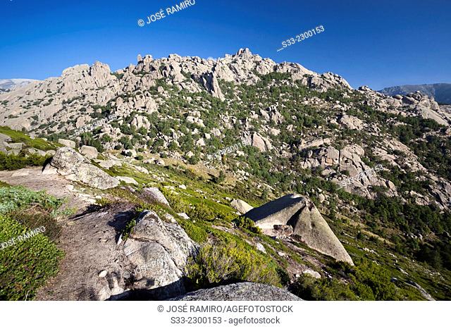 Pinganillos cliffs in The Pedriza. Regional Park of the Alto Manzanares. Manzanares el Real. Madrid. Spain. Europe