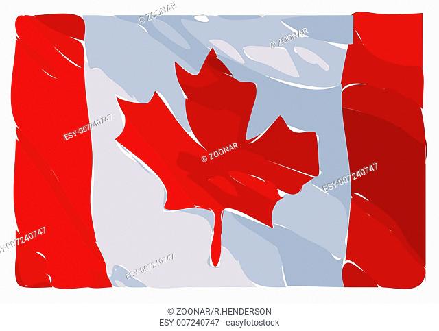 Illustration Raster Of An Artistic Interpretation Of The Canadian Flag