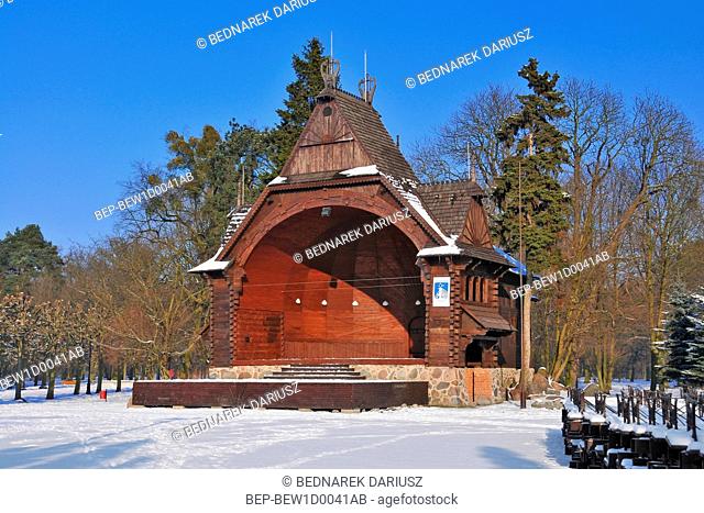 Wooden bandstand in Ciechocinek, Kuyavian-Pomeranian Voivodeship, Poland
