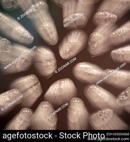 Social Media Concept, Crowd Character People, Faces of People, Layout with Human Faces, Decorative Design of Heads Background, Template for Postcards
