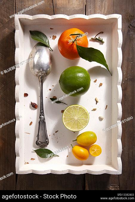 Tangerine, lime and kumquats
