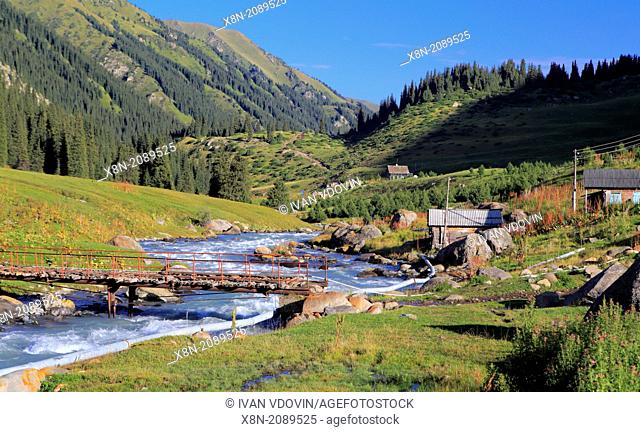 Altyn Arashan river and valley, Issyk Kul oblast, Kyrgyzstan