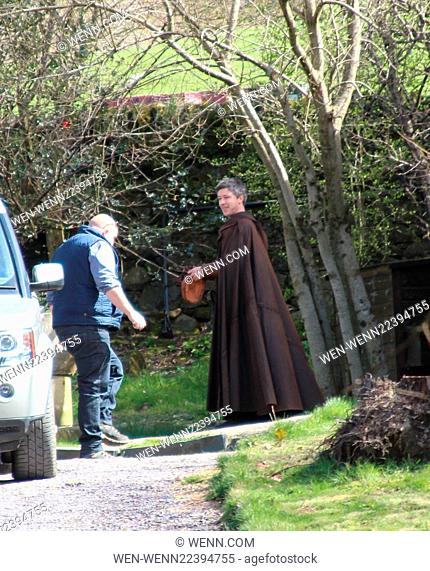 'Knights of the Round Table: King Arthur' filming in Snowdonia Featuring: Aidan Gillen Where: Beddgelert, United Kingdom When: 16 Apr 2015 Credit: WENN