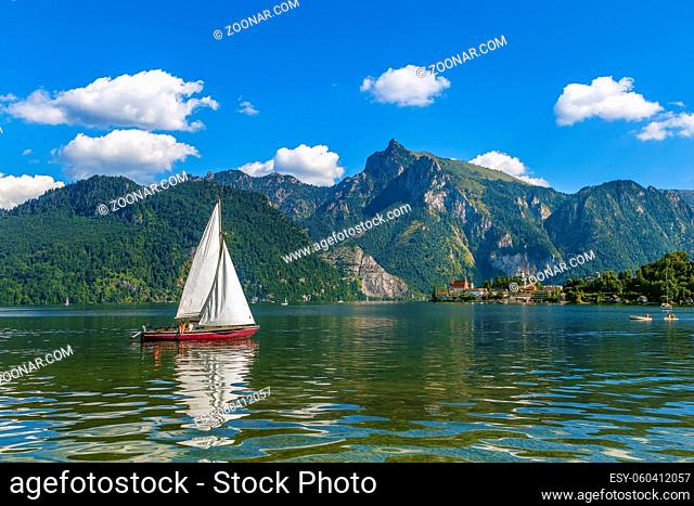 Landscape with Altaussee lake in Styria, Austria