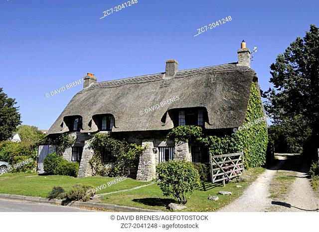 Thatched Cottage in the villlage of Corfe Isle of Purbeck Dorset England