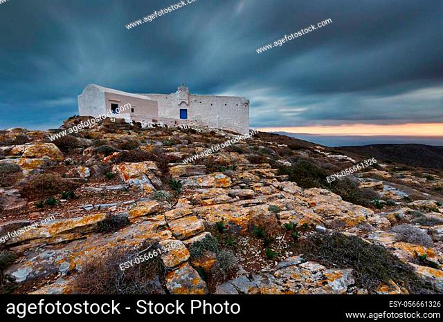 Monastery at Kastro village on Sikinos island in Greece