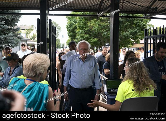 2020 Democratic Presidential hopeful Senator Bernie Sanders, Independent of Vermont, campaigns at the Iowa State fair on August 11, 2019 in Des Moines, Iowa