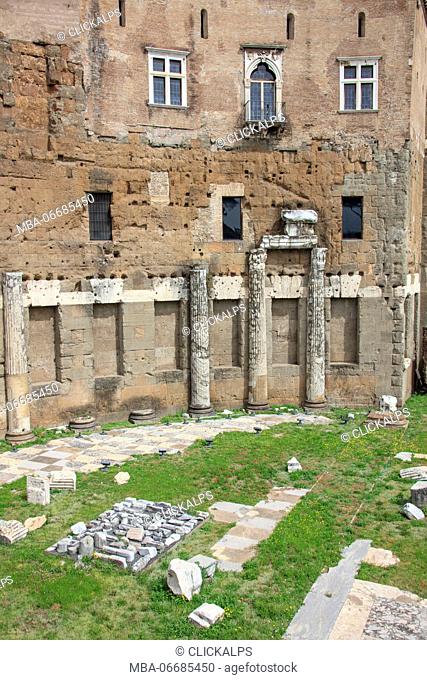Details of the Trajan Forum and ruins symbol of the ancient Roman Empire Rome Lazio Italy Europe