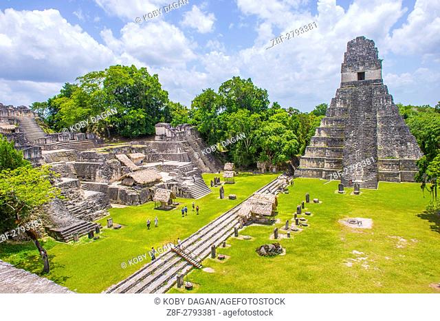 The archaeological site of the pre-Columbian Maya civilization in Tikal National Park , Guatemala. The park is UNESCO World Heritage Site since 1979