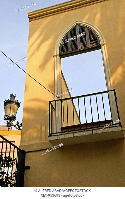 Can Malet's balcony, casal d'avis, Masnou, Catalonia, Spain
