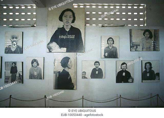 Tuol Sleng Museum. Photographs of victims of the Khmer Rouge