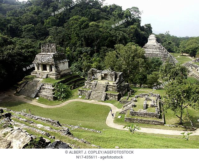 Palenque, Maya archeological site (600 - 800 A.D.). Chiapas, Mexico