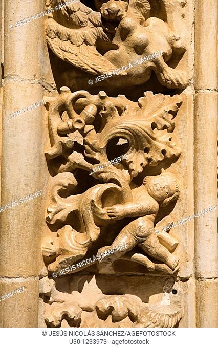 Detail of a bas-relief  Christ Convent, of the Order of the Templar, in Tomar  Santarem District, Center Region, Ribatejo province  Portugal