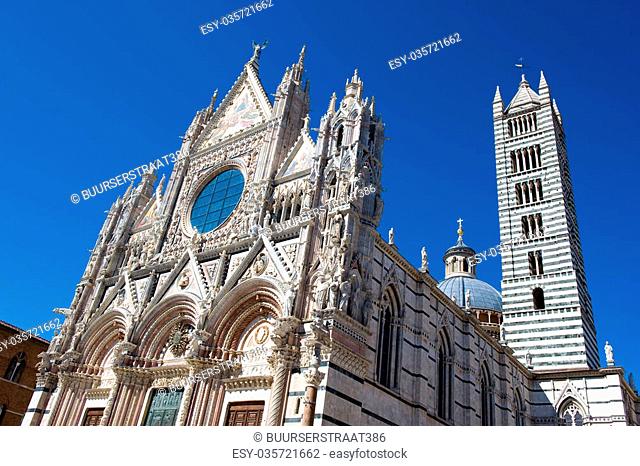 The Duomo (cathedral) in the heart of Siena in Tuscany in Italy