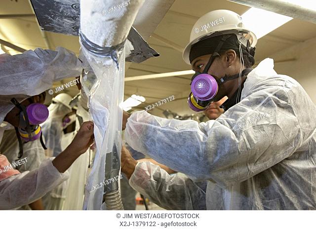 Wayne, Michigan - Job Corps trainees learn how to safely remove asbestos at the Michigan Laborers' Training and Apprenticeship Institute  Job Corps is a free...