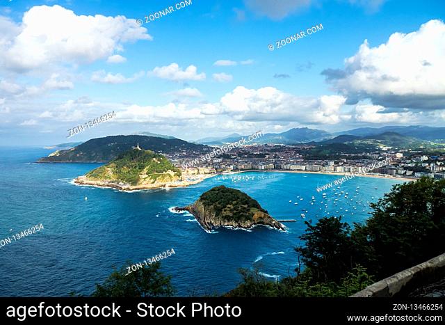 Donostia - San Sebastian view from Mont Igueldo, Basque Country, Spain in Europe