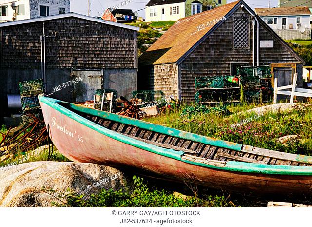 Old boat Peggy's Cove, Nova Scotia; Canada