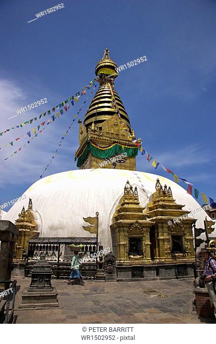 Swayambhunath Stupa (Monkey Temple), UNESCO World Heritage Site, Kathmandu, Nepal, Asia