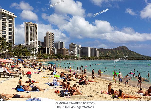 Hawaï , Oahu Island , Honolulu , Waikiki beach