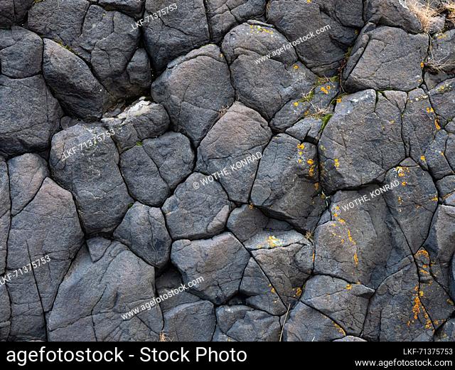 Basalt rock at Hornvik Bay, Hornstrandir Nature Reserve, Iceland, Europe