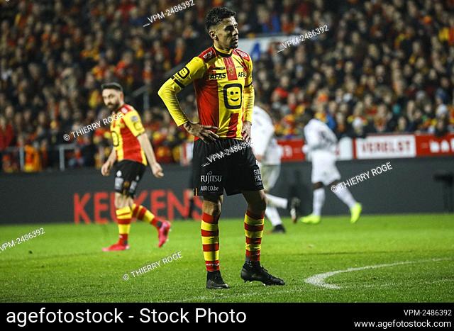 Mechelen's Igor de Camargo reacts during a soccer match between KV Mechelen and KAS Eupen, Saturday 07 March 2020 in Liege