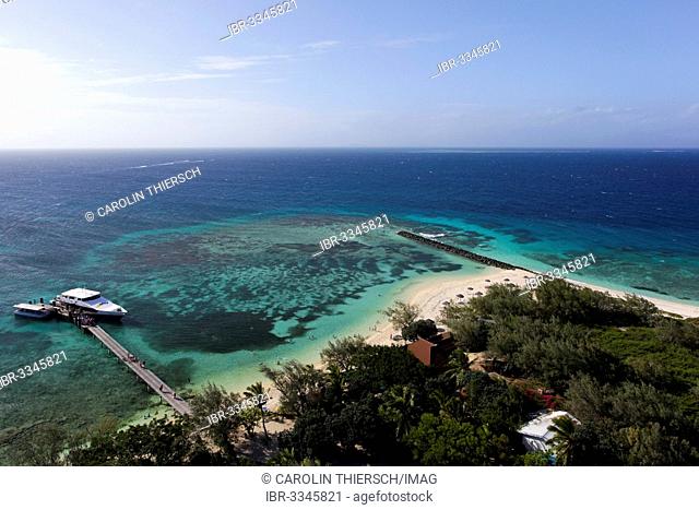 View from the lighthouse on Amédée Island over the reef of the island and the largest lagoon in the world