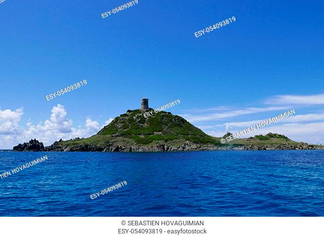 Holidays in southern Corsica..Discovery of the Sanguinaires Islands, next to the city of Ajaccio