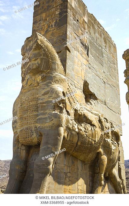 The Gate of All Nations or Gate of Xerxes. Persepolis ancient city ruins. Iran, Asia