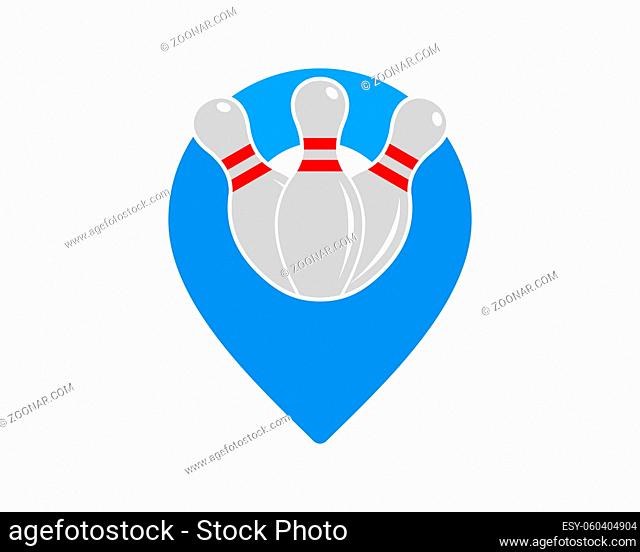 Bowling pin in the pin location