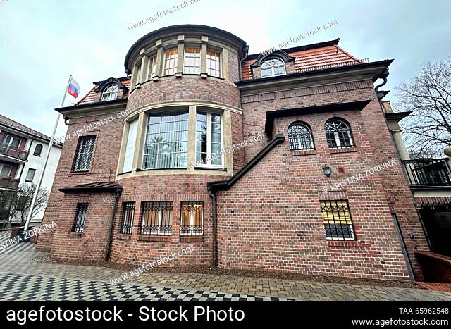 GERMANY, LEIPZIG - DECEMBER 21, 2023: A building houses the Consulate General of Russia set to close after 240 years of operation
