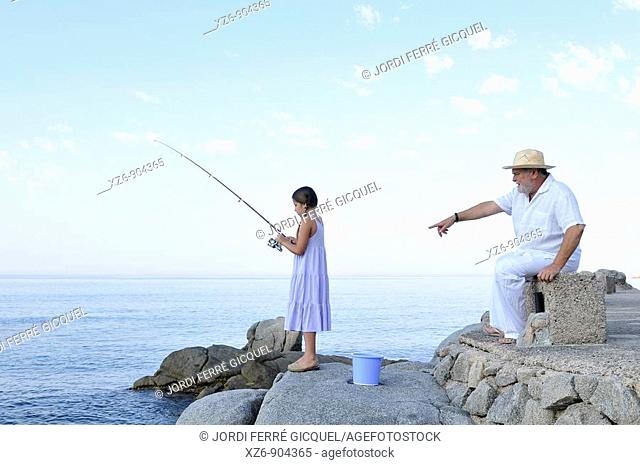 morning fishing with grandpa