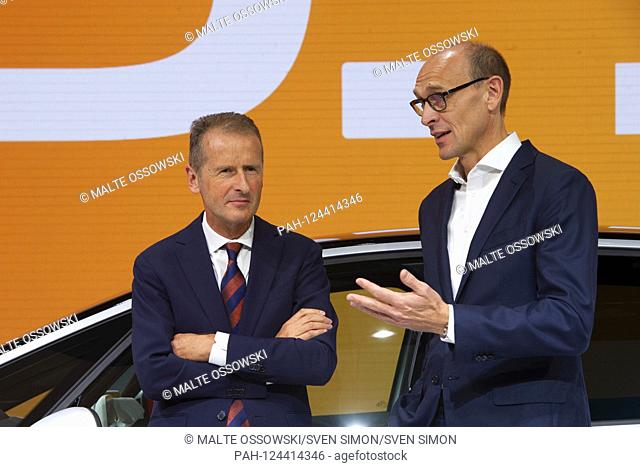 Herbert DIESS, Chairman of the Management Board Volkswagen AG, Ralf BRANDSTAETTER, Brand COO Volkswagen in front of the ID