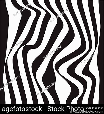 Striped abstract background. black and white zebra print. illustration