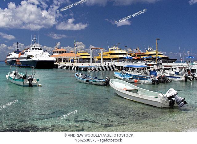 Ferry dock San Miguel de Cozumel Mexico