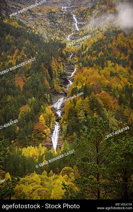 Pineta Valley in autumn after a heavy rain (Ordesa and Monte Perdido NP, Spain)