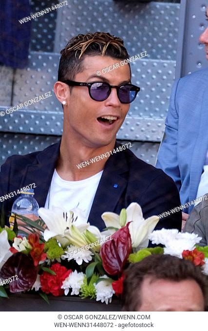 Mutua Madrid Open Tennis - Day 8 - Celebrity Sightings Featuring: Cristiano Ronaldo Where: Madrid, Spain When: 13 May 2017 Credit: Oscar Gonzalez/WENN