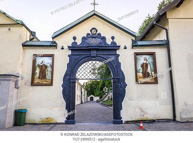Main entrance of Monastery of Discalced Carmelites in Czerna village in Lesser Poland Voivodeship of Poland
