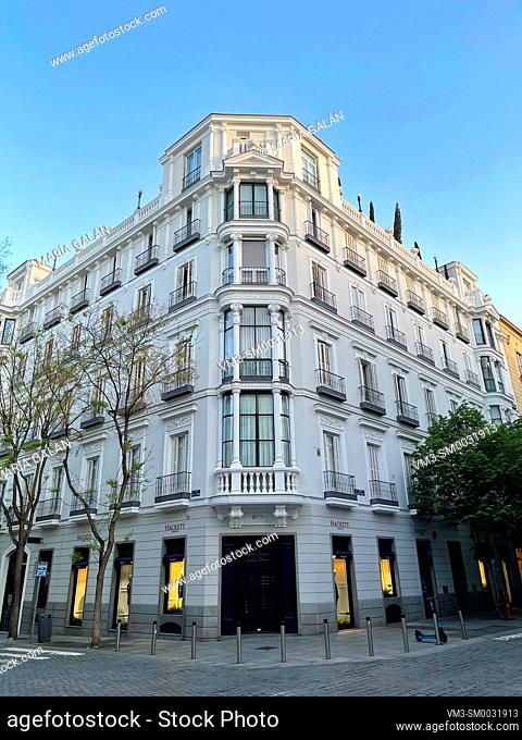 Facade of building. Claudio Coello street corner to Jorge Juan street, Madrid, Spain