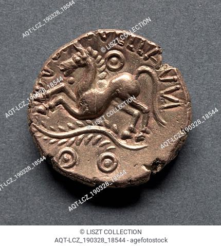 Dubnovellaunus Stater (obverse), c. 1-10 A.D.. England (Ancient Britain), 1st century A.D.. Gold