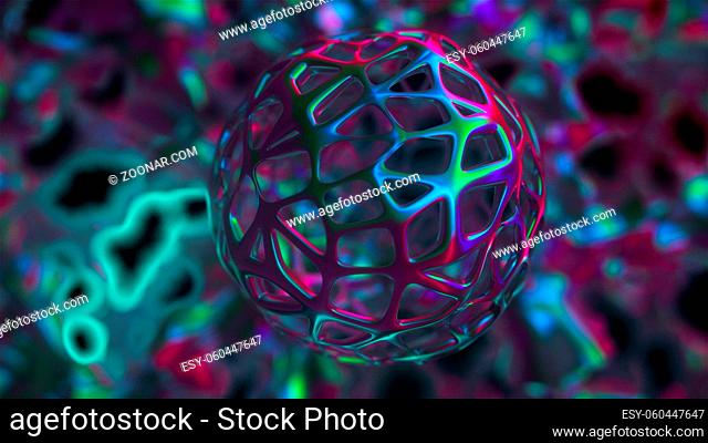 Rainbow glass composition, 3d rendering. Computer generated abstract background