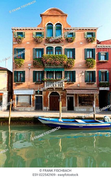 Palazzo with flowers, Venice, Italy