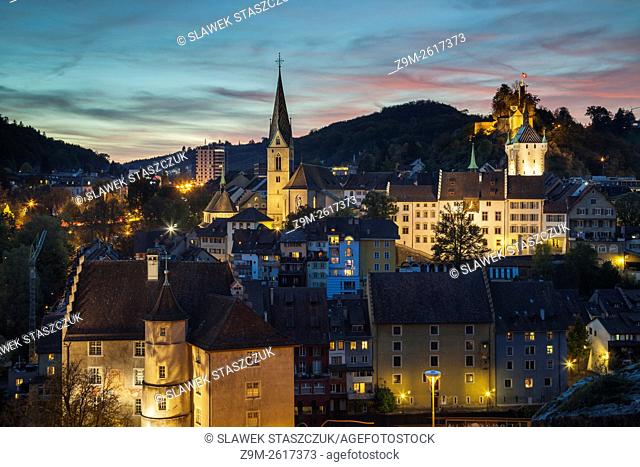 Evening in Baden, canton Aargau, Switzerland