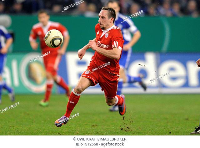 Franck Ribery, player of Bayern Munich, DFB German Football Federation Cup semifinal, FC Schalke 04 vs Bayern Munich 0-1