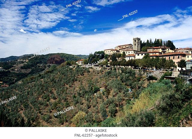 Castle on hill, Tuscany, Italy, Europe