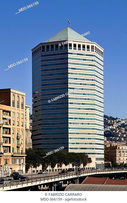 Il Matitone: San Benigno Torre Nord, by Skidmore, Owings & Merrill (SOM), 1992, 20th Century, . Italy; Liguria; Genoa; Sampierdarena; Sampierdarena grattacielo...