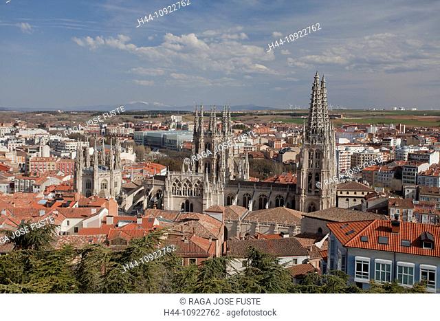 Spain, Europe, Burgos, Castile and Leon, architecture, Castile, cathedral, cid, downtown, el cid, history, monumental, old, reconquest, religion, skyline