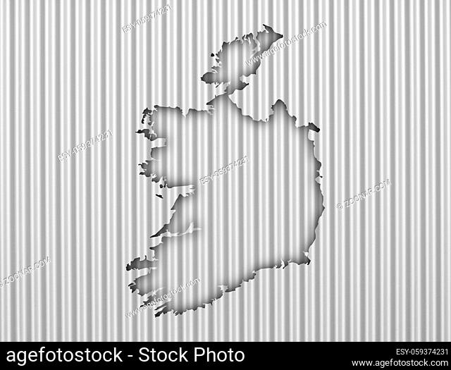 Karte von Irland auf Wellblech - Map of Ireland on corrugated iron