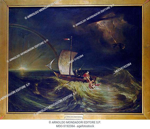 Independence Boat - Allegorical Composition (La barca dell'Indipendenza - Composizione allegorica), 19th Century, oil on canvas