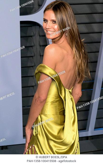 Heidi Klum attends the Vanity Fair Oscar Party at Wallis Annenberg Center for the Performing Arts in Beverly Hills, Los Angeles, USA, on 04 March 2018